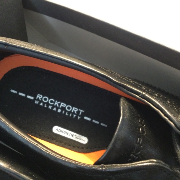 Brand New In Box Gorgeous Rockport Black Mens Wingtips - Picture 10 of 10